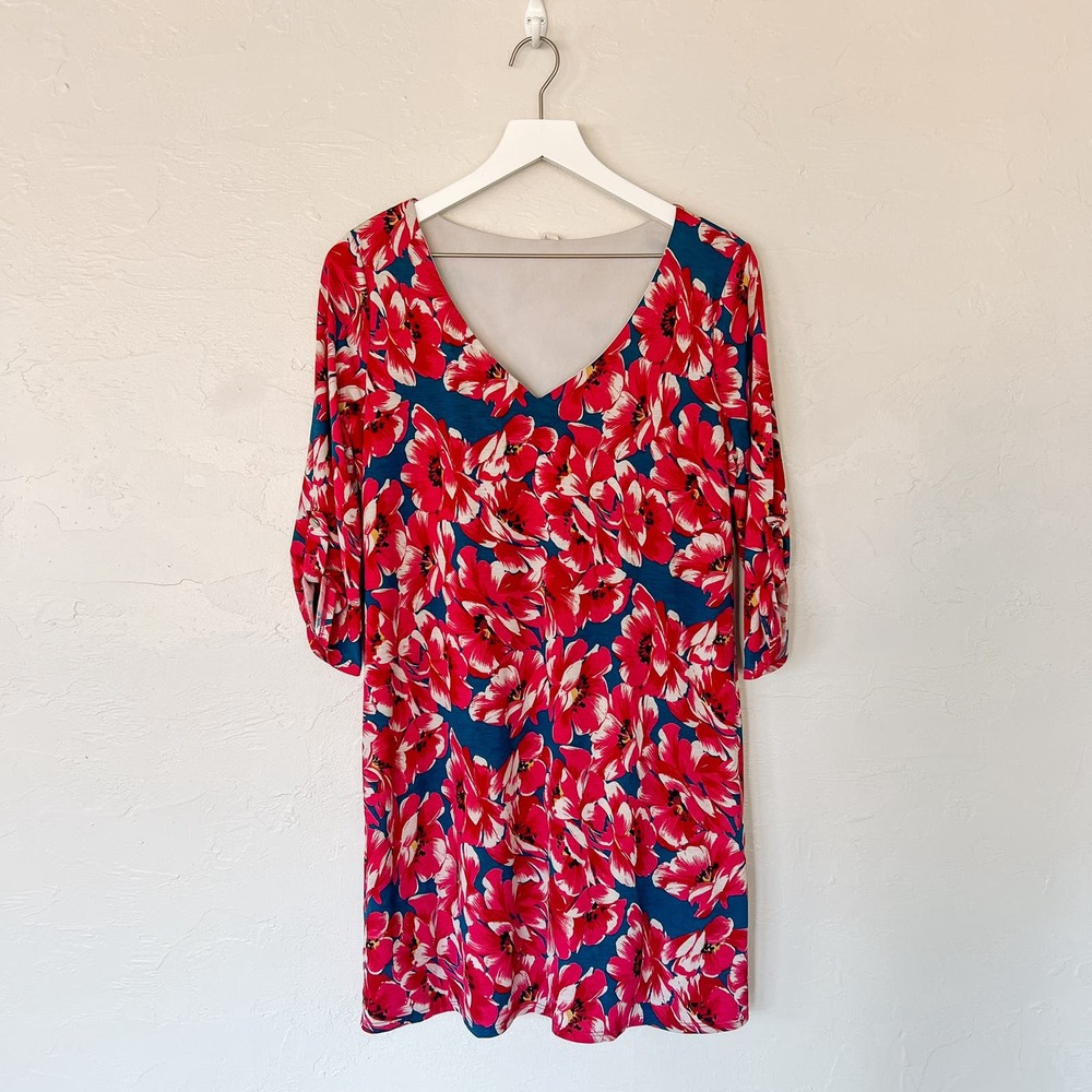 Pinkblush Pink and Blue Floral Mini Dress Medium